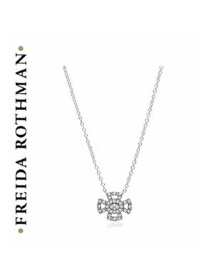 Freida Rothman PAVÉ CROSS PENDANT NECKLACE 925 Sterling Silver